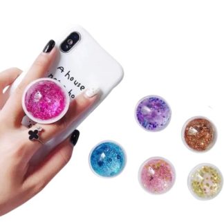 pop socket redondo brillo transparente diseno